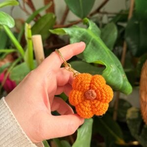 Pomarańczowa dynia na breloczku